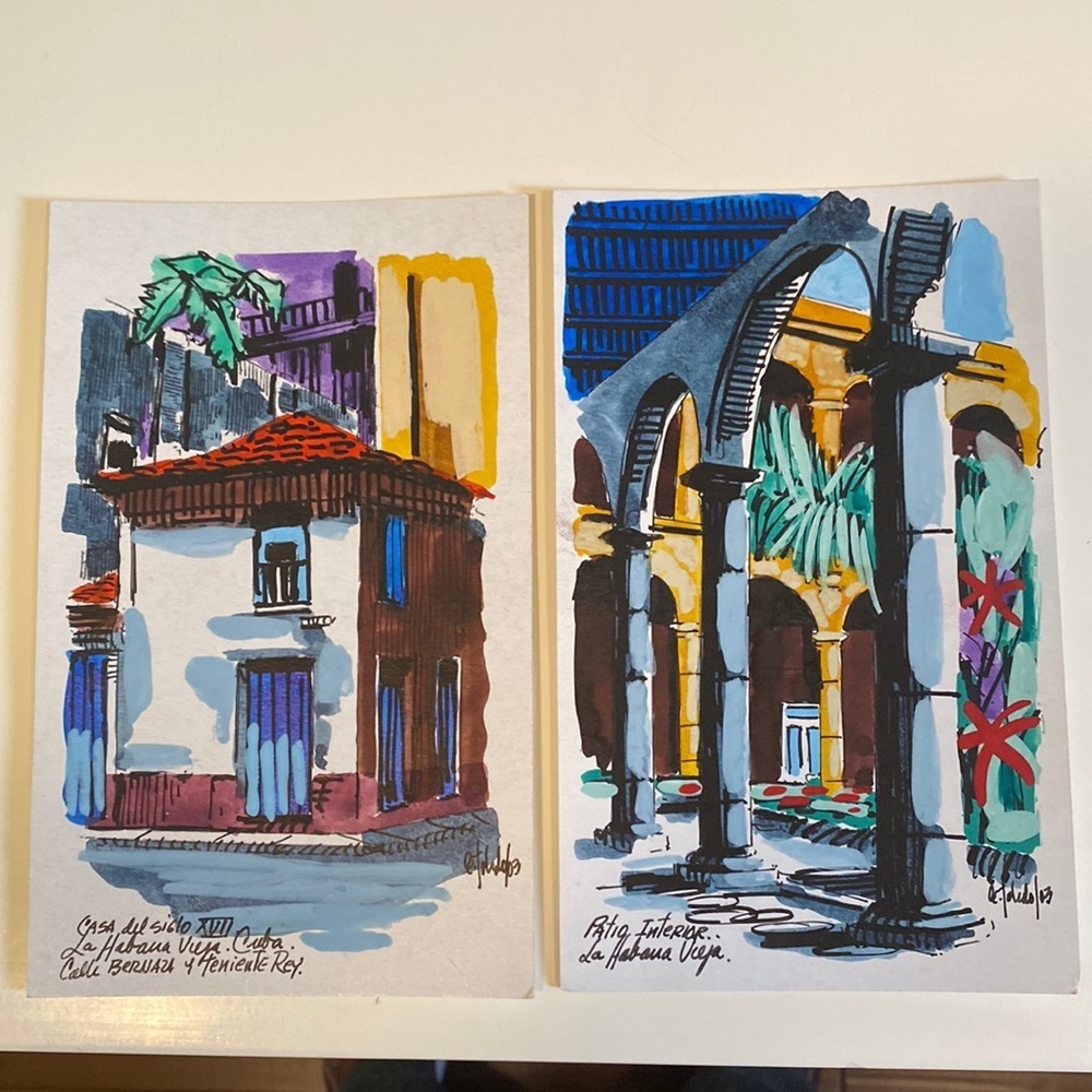 FREE GIFT @ $25 PURCHASE.  Authentic Cuba Art.  Postcard size.  Like NEW.